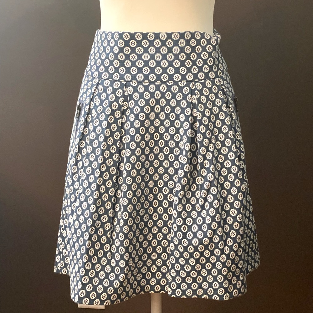 Maeve blue and white skirt